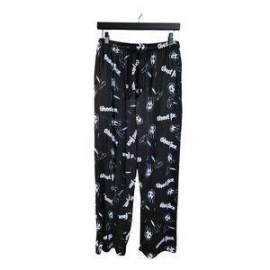 Ghost Face Sleep Pants Black & White Ghost Print Mens S